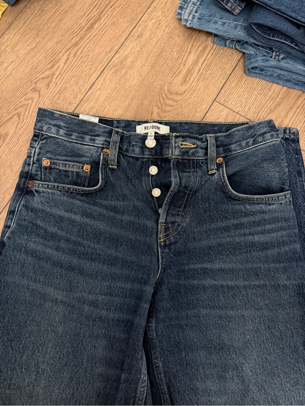 Women’s Dark Blue wide taper Jeans - Picture 3 of 5